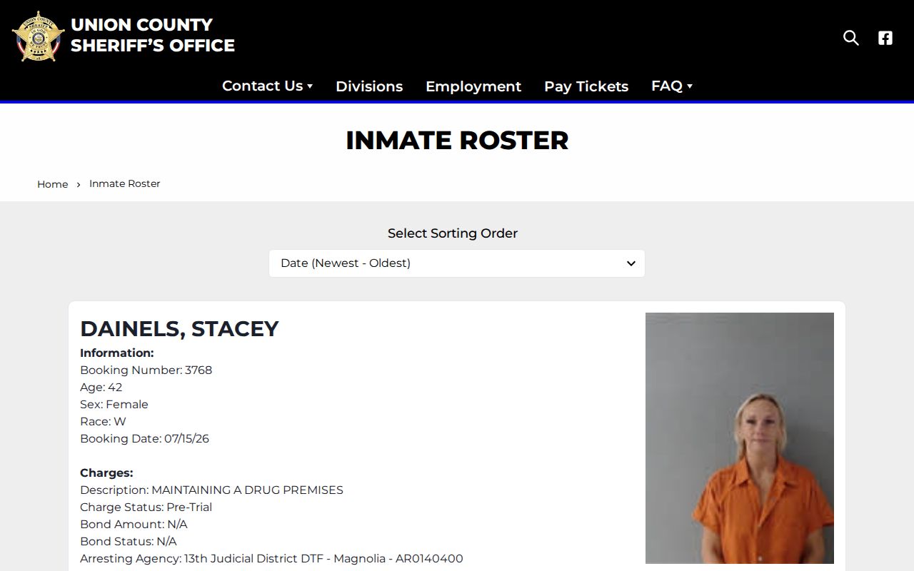 Union County arrest roster compared with criminal court case records