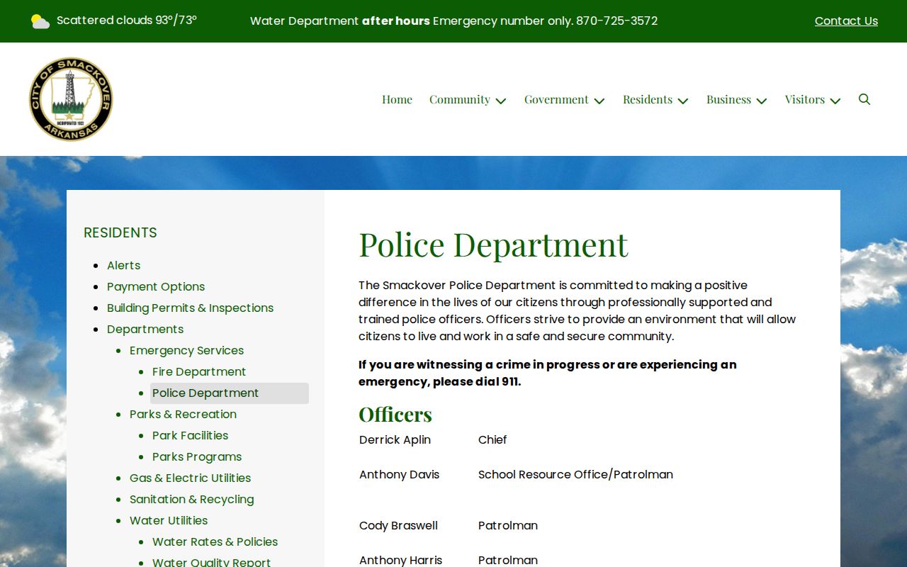 Smackover Police source for Union County arrest search requests